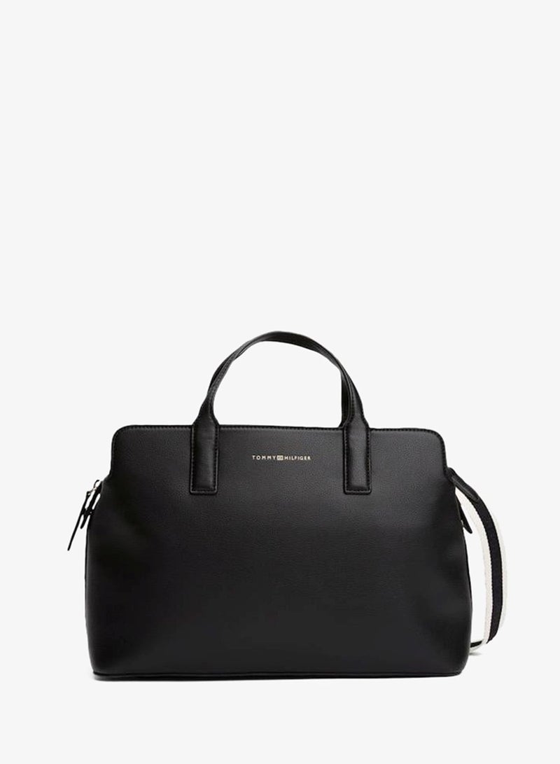 TOMMY HILFIGER Logo Detailed Top Handle Satchel - Image 1