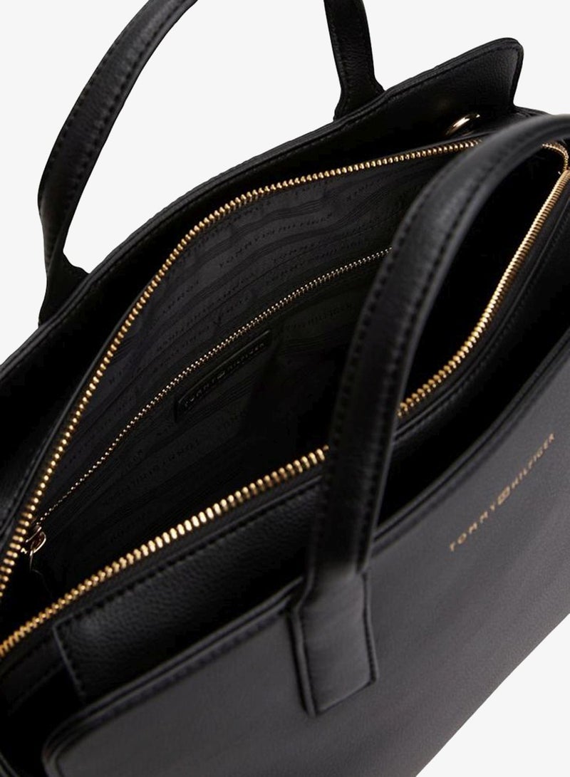 TOMMY HILFIGER Logo Detailed Top Handle Satchel - Image 5