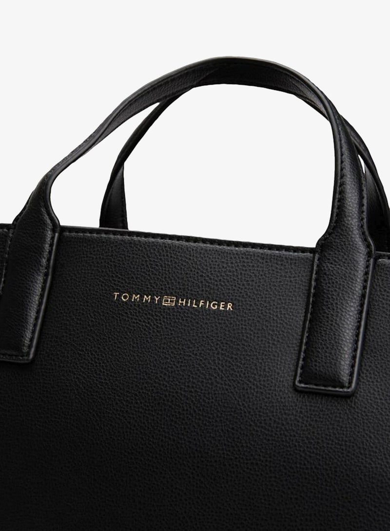 TOMMY HILFIGER Logo Detailed Top Handle Satchel - Image 4
