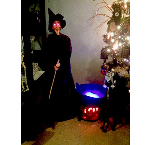 Akeydeco Halloween Party Mist Maker,Ultrasonic Water Pond Fountain Fogger 9 LED Red Yellow and Blue Light Flashes Aluminum Atomizer Air Humidifier for and Rockery Fish Tank Vase Birdbath Deco - Image 3