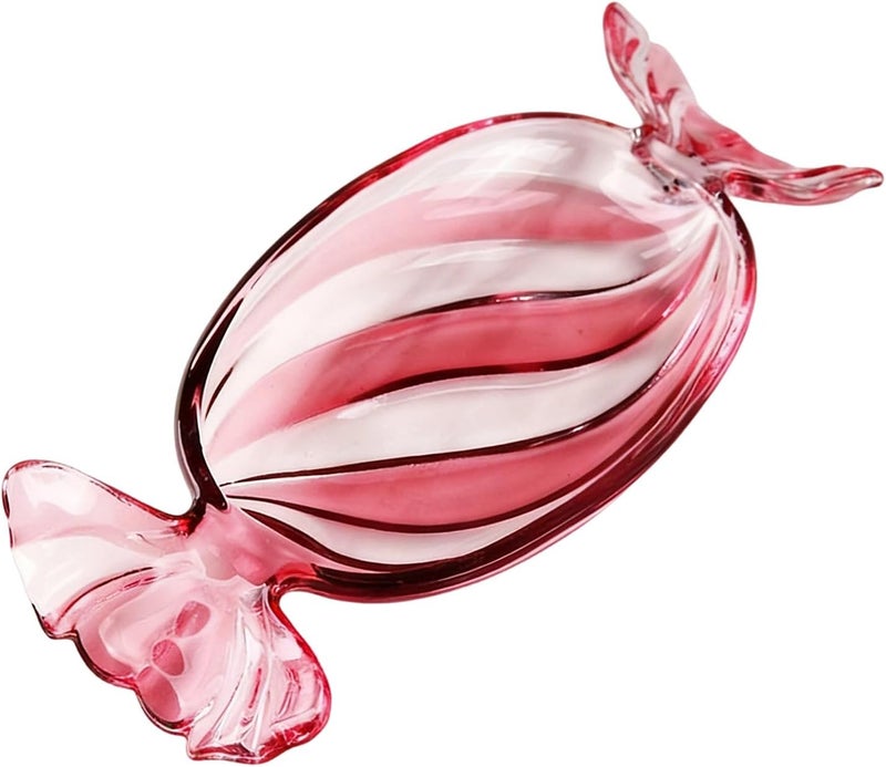 Peiiwdc Candy Platter Glass Dessert Serving Plate for Fruits Nut Snacks Cookie Display Dinnerware Tray Christmas Decors Large - Image 1