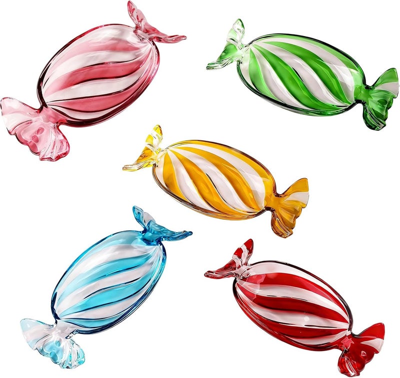 Peiiwdc Candy Platter Glass Dessert Serving Plate for Fruits Nut Snacks Cookie Display Dinnerware Tray Christmas Decors Large - Image 3