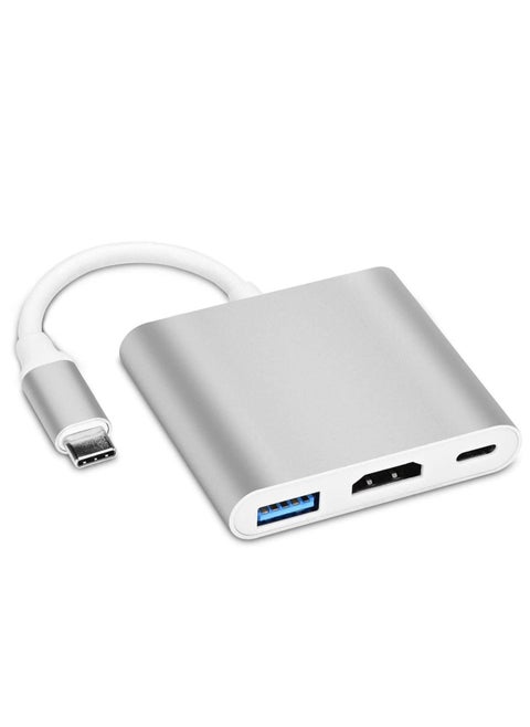 USB C to HDMI Multiport Adapter 3-in-1 Type-C Hub with Thunderbolt 3 to HDMI 4K Output, USB 3.0 Port, PD Quick Charging Port – Digital AV Adapter for MacBook Pro, MacBook Air, Projectors, Monitors