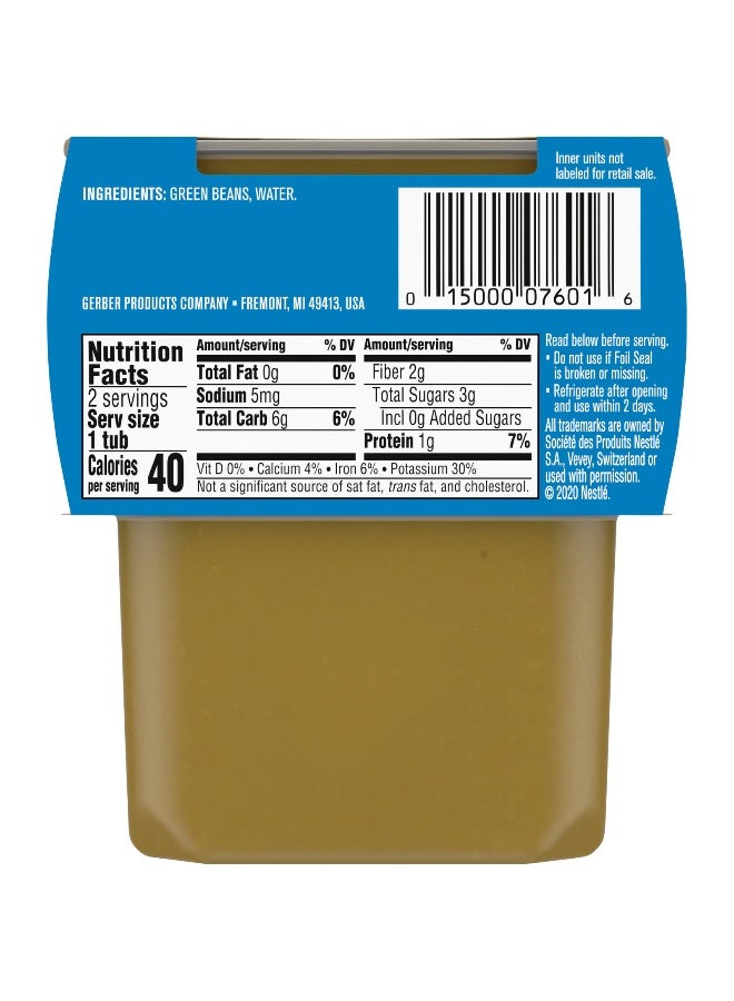 Gerber, Natural for Baby, 2nd Foods, Green Bean, 2 Pack, 4 oz (113 g) Each - Image 2