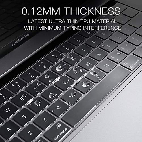 Laprite Premium Ultra Thin Soft-Touch TPU Keyboard Protective Skin/Cover with Touch Bar and Touch ID (Transparent) - Image 2