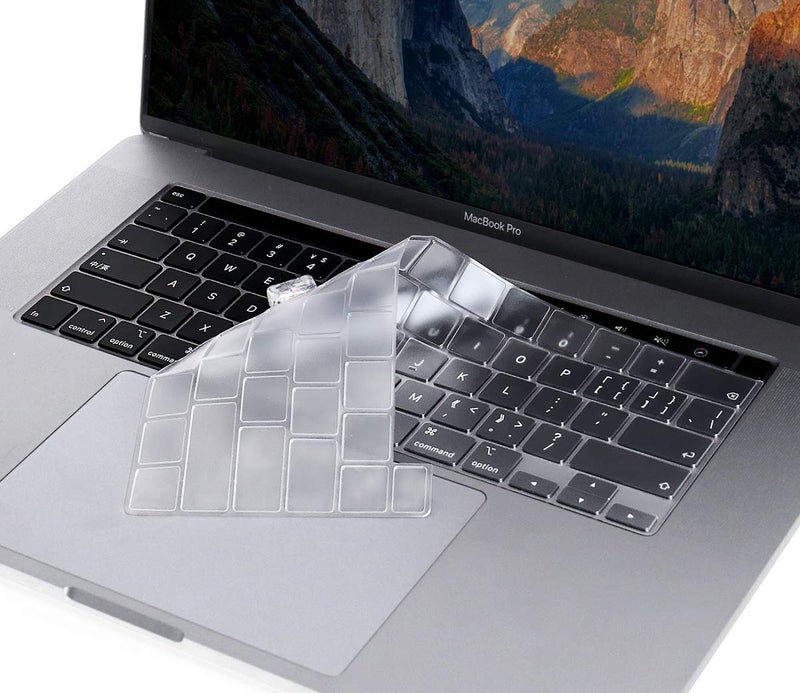 Laprite Premium Ultra Thin Soft-Touch TPU Keyboard Protective Skin/Cover with Touch Bar and Touch ID (Transparent) - Image 1