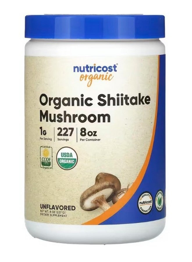 Nutricost Organic Shiitake Mushroom Powder Unflavored 8 Oz 227 G - Image 1