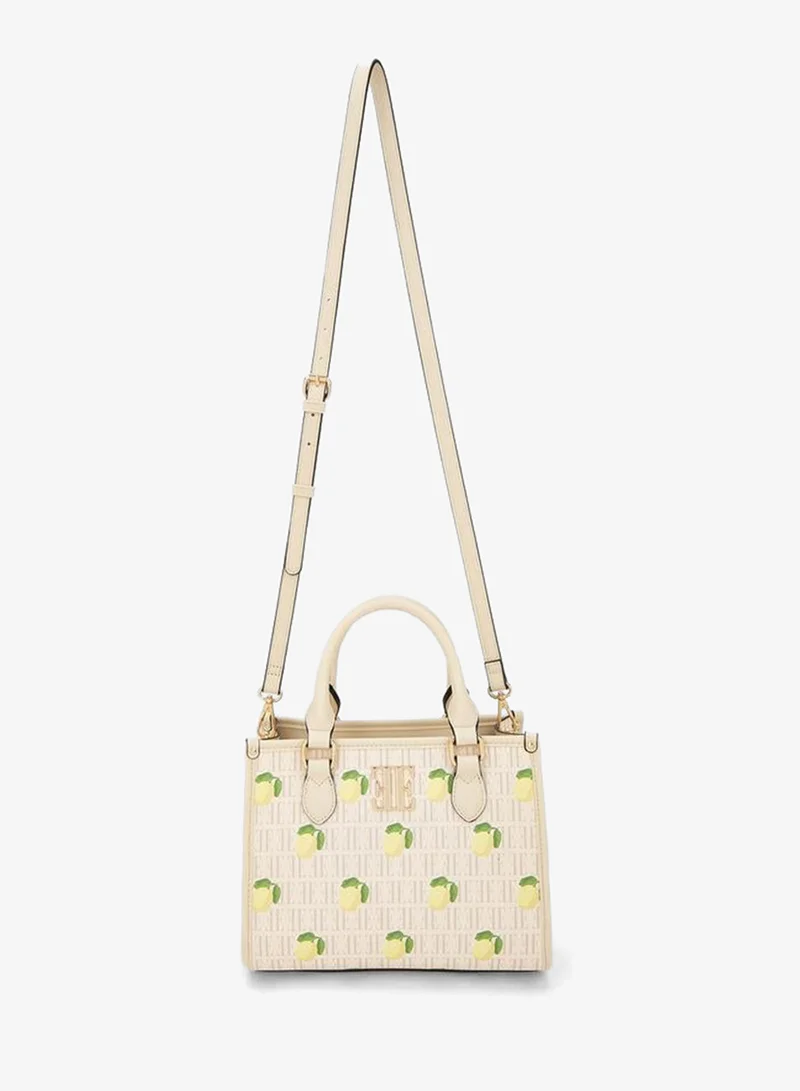 ELLE Lemon Print Tote Bag With Detachable Strap