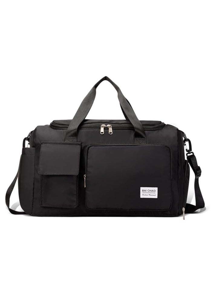 ماركة غير محددة Waterproof Duffel Bag Tote Bag for Women Gym Bag with Wet Pocket and Shoe Compartment Travel Weekender Bags Overnight Bag for Travel, Gym, Sports and Carry On, , Black  - Image 1