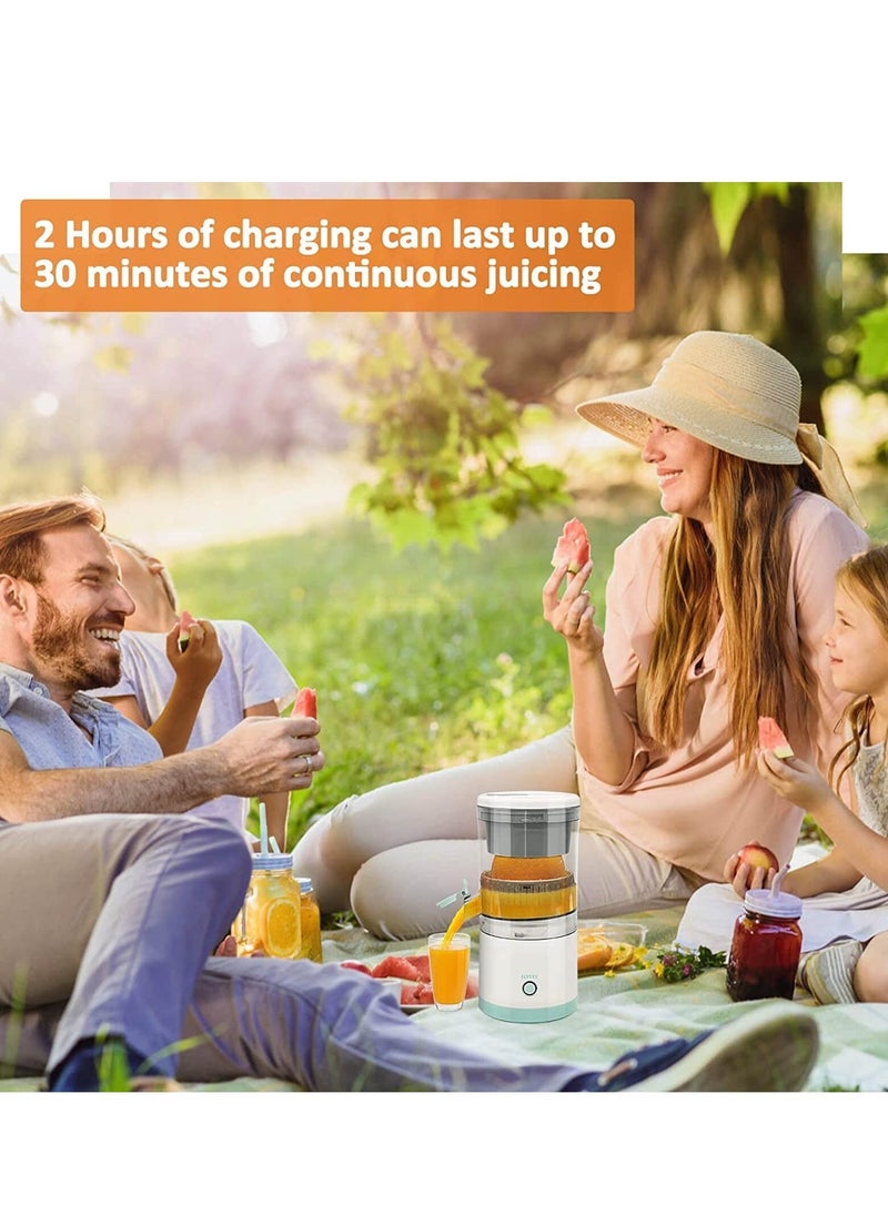 Orange Juice Squeezer – USB Rechargeable Electric Citrus Juicer, Wireless Portable Orange Juice Machine, Premium Electric Juicer for Lemon Tomato Grape Watermelon (White) - Image 3