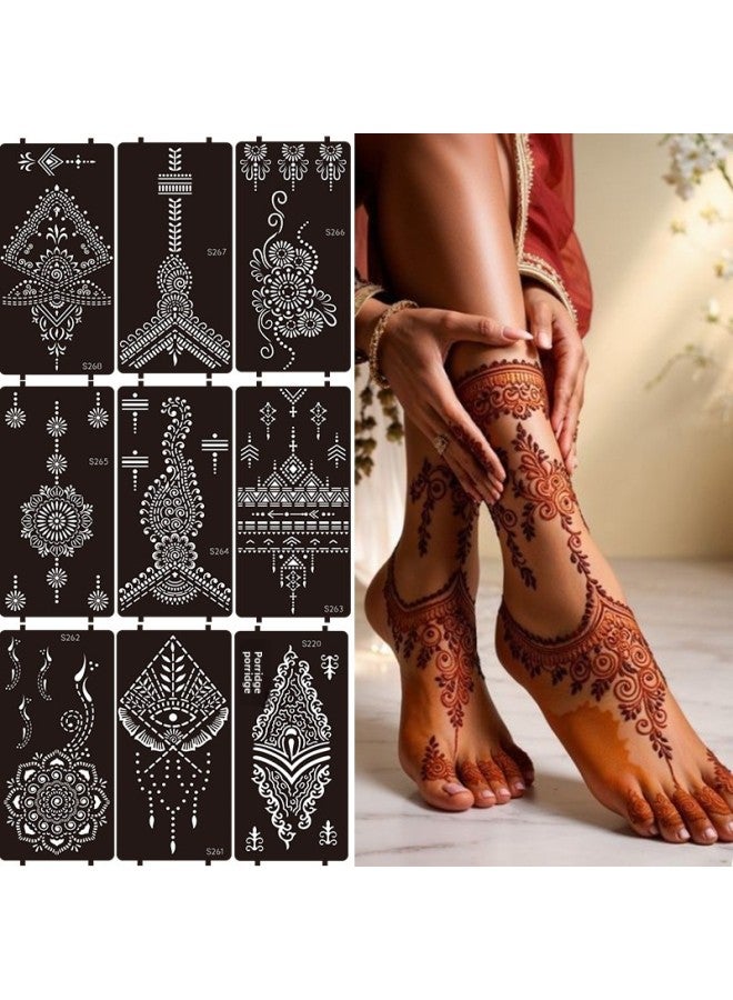 Mehendi Stickers Henna Mehendi stencil Tattoo Sticker for Hands Temporary Waterproof Mehndi Tattoo Body Art for Women & Girls - Image 2