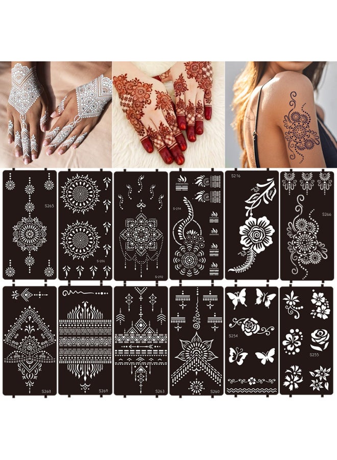 Mehendi Stickers Henna Mehendi stencil Tattoo Sticker for Hands Temporary Waterproof Mehndi Tattoo Body Art for Women & Girls - Image 4