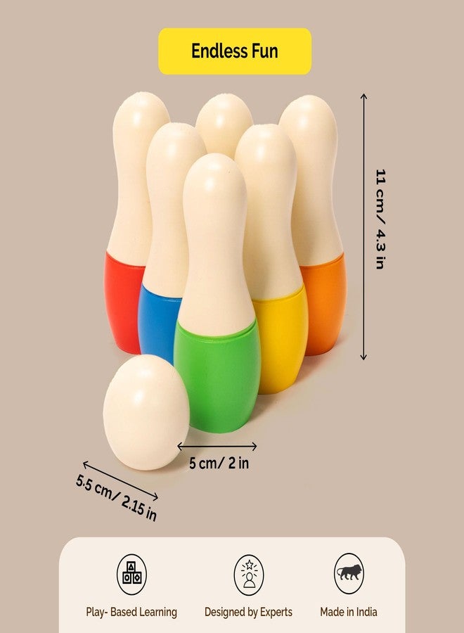Shumee Wooden Bowling Set for Kids | 6 Pins & 1 Ball Wooden Game | (2–5 Years) | Indoor & Outdoor Toddler Toy | Montessori Play | Fun Bowling Game | Gift for Boys & Girl | Developes Fine Motor Skills - Image 5
