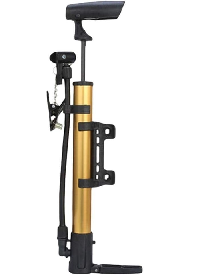 منفاخ للدراجة . مضخه هوائية للدراجات + حامل للتركيب على الدراجة مزود بخرطوم ومناسب لجميع الاطارات والاستخدامات لون ذهبى - Image 3