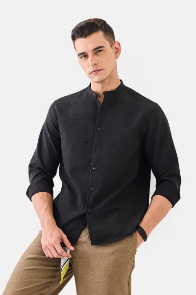 SNITCH Regular Fit Chinese Collar Shirt