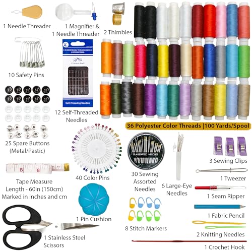 VelloStar Small Basic Sewing Kit for Beginners – Easy to Use Portable Needle and Thread Kit with Sewing Supplies and Accessories for Emergency Clothing Repairs - Travel Sew Set for Adults - Image 3