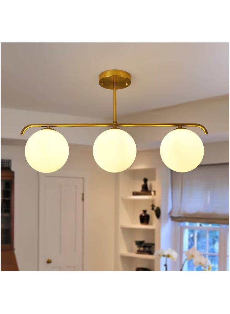 Cluc Gold Globo di vetro Chandelier - 3 globes - Image 1