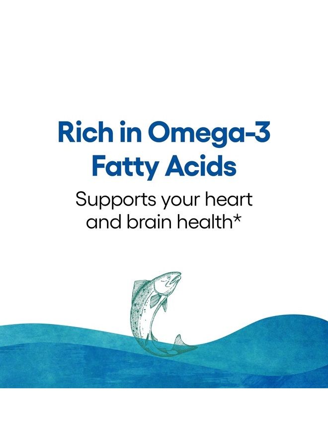 natural Factors , Wild Alaskan Salmon Oil Provides Omega-3, EPA, DHA & Vitamin D, Supports Brain & Heart Health, 180 Count (Pack of 1)  - Image 5