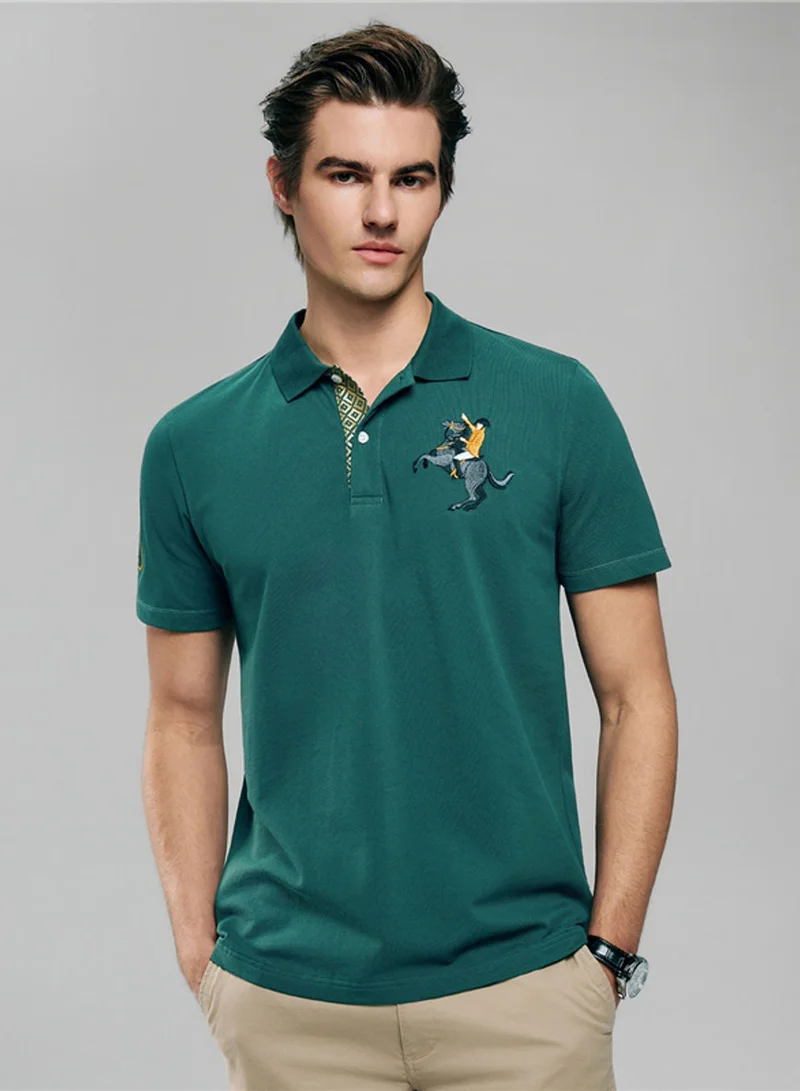 Men’s Cotton Slim Pique Polo with Napoleon Embroidery