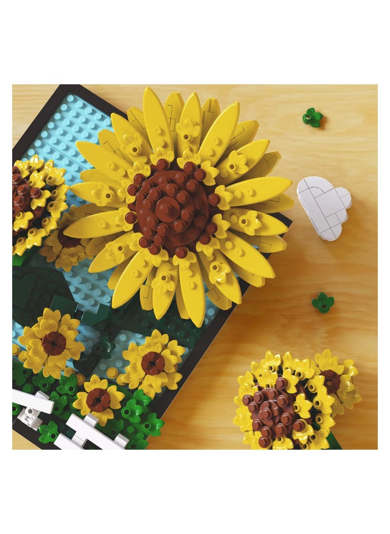 SYOSI - Sunflower 3D Art Decoration Building Blocks Artificial Flower Toy Set Educational Gift for Kids and Adults Unique Home Decor Perfect for Birthdays and Special Occasions - Image 1