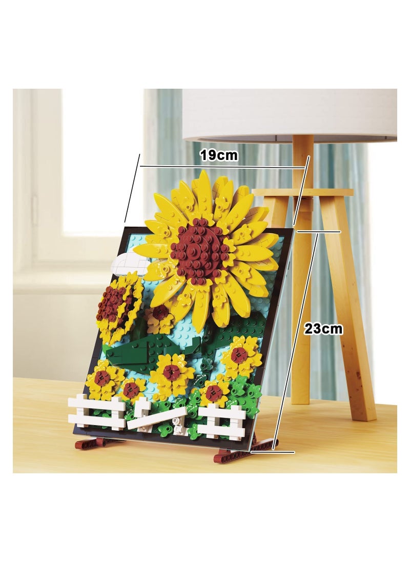 SYOSI - Sunflower 3D Art Decoration Building Blocks Artificial Flower Toy Set Educational Gift for Kids and Adults Unique Home Decor Perfect for Birthdays and Special Occasions - Image 1