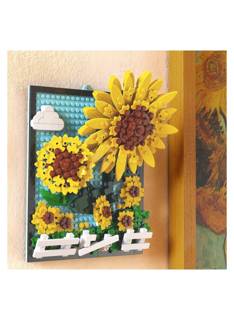 SYOSI - Sunflower 3D Art Decoration Building Blocks Artificial Flower Toy Set Educational Gift for Kids and Adults Unique Home Decor Perfect for Birthdays and Special Occasions - Image 1