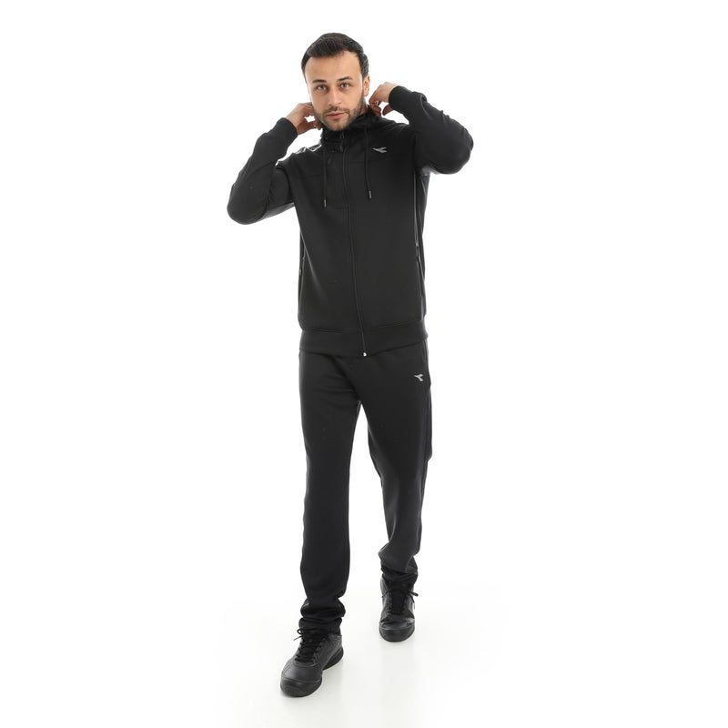 Diadora Men Sport Hoodie Training Suit - Black Size: L