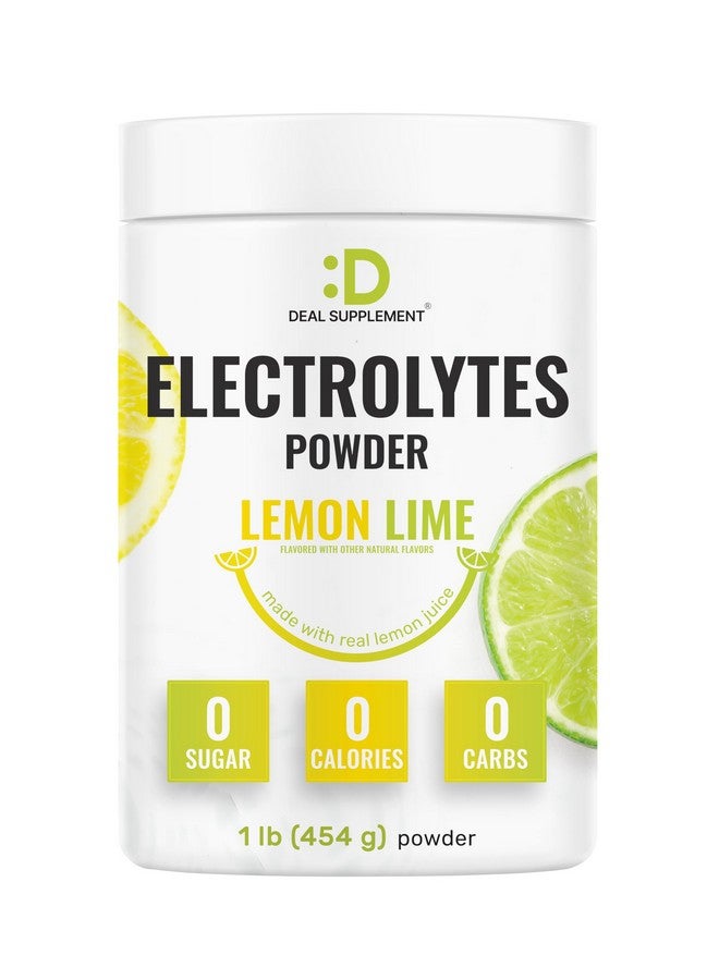 DEAL SUPPLEMENT مسحوق الإلكتروليتات، 1 رطل (69 حصة) - بدون سكر، ليمون ليمون - مشروب مكمل للترطيب - يحتوي على 1,000 ملغ من البوتاسيوم لكل حصة، المنغنيز والمغنيسيوم - ترطيب وطاقة طبيعية - مناسب للكيتو - Image 1