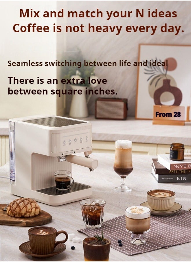 M MIAOYAN New espresso machine high-pressure extraction small office home semi-automatic espresso espresso steam brewing all-in-one coffee machine  - Image 2