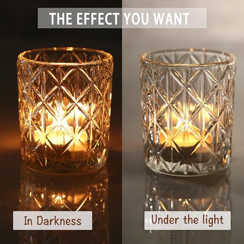 Uniteland 24pcs Clear Votive Candle Holders 2x2.5inch - Glass Candle Holder in Bulk for Table Wedding Centerpieces, Tea Lights Candle Holder for Wedding Party Holiday Decor (Clear,24) - Image 5
