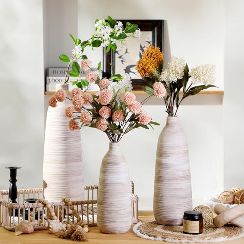 ALMA 18 inch Extra Tall Floor Vase for Home Decor, Large Boho Vase for Tall Pampas Grass, Cream Ceramic Flower Vase for Centerpieces, Living Room Floor, Entryway Floor, Mantel, Bookshelf - Image 2