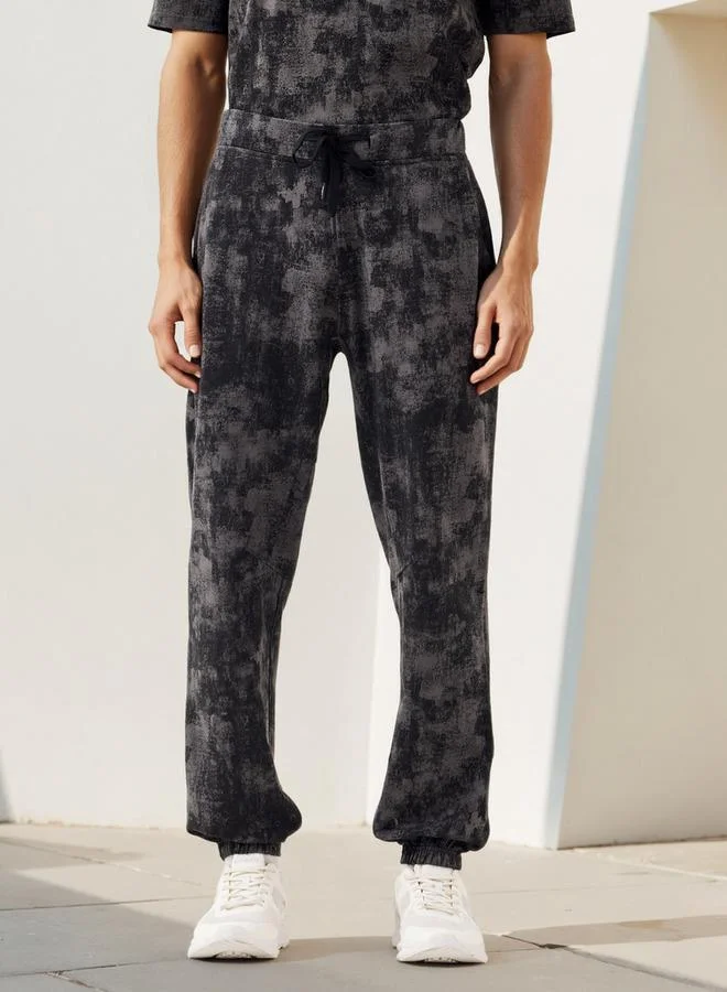 Kappa Printed Joggers with Drawstring Waistband