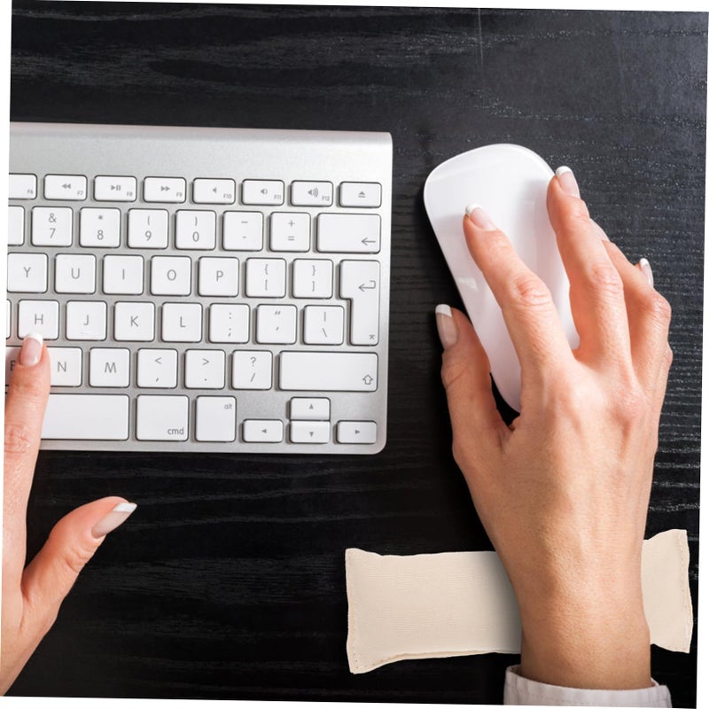 Cotton Elbow Mat 2 Pack Ergonomic Wrist Pad For Office Keyboard And Desk Creamy White - Image 5