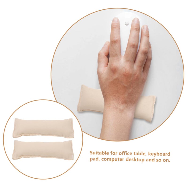 Cotton Elbow Mat 2 Pack Ergonomic Wrist Pad For Office Keyboard And Desk Creamy White - Image 4