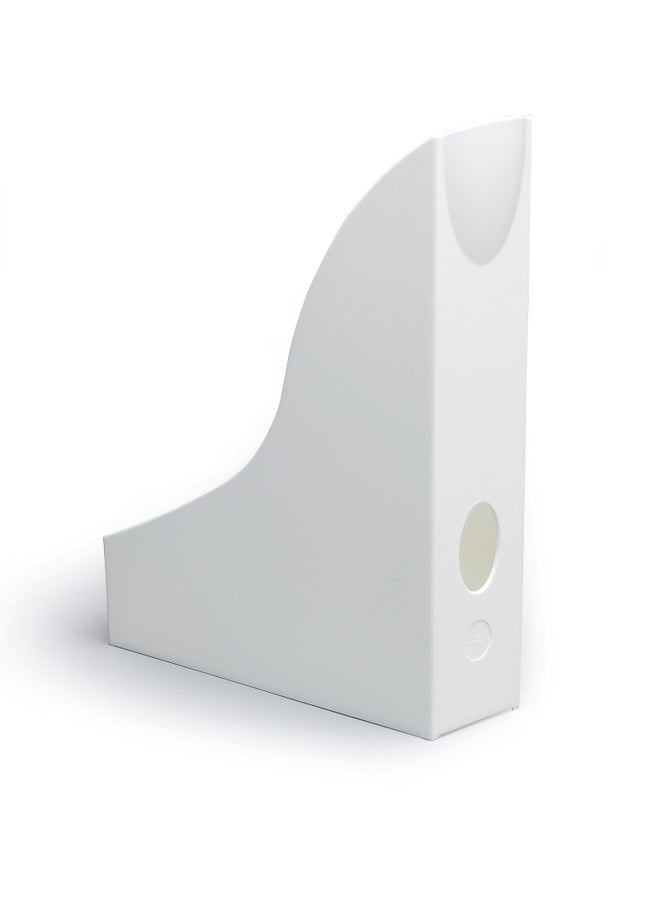 Durable Space-Saving A4 Document Storage Rack with Grip Hole, Made in Germany | Sturdy Plastic File Organizer for A4 Catalogues & Brochures in Portrait Format, Easy Handling - Image 1