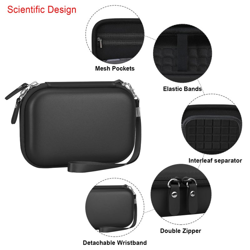 Elonbo Camera Carrying Case for KODAK PIXPRO FZ55 / FZ53 / FZ45 / FZ43 16MP Digital Camera, Vlogging Camera Storage Holder Travel Bag, â€‹Mesh Bag Fits Batteries, Cable, Memory Card, Card Reader, Black - Image 4