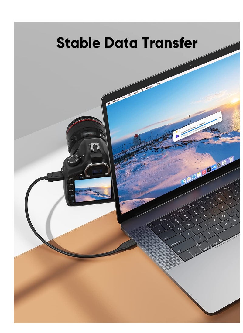 USB C Hard Drive Cable 2FT, 10Gbps Data Transfer Speed, USB C to Micro B Male Cable, Compatible with iPhone 15 Plus/15 Pro Max, Seagate, WD My Passport, External Hard Drive Black