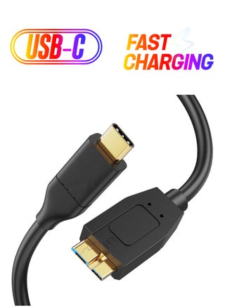 USB C Hard Drive Cable 2FT, 10Gbps Data Transfer Speed, USB C to Micro B Male Cable, Compatible with iPhone 15 Plus/15 Pro Max, Seagate, WD My Passport, External Hard Drive Black - pzsku/Z20D9062378B5EC5E2F3BZ/45/_/1738266564/7d1b7d43-5346-49d8-8022-43667f63bdea