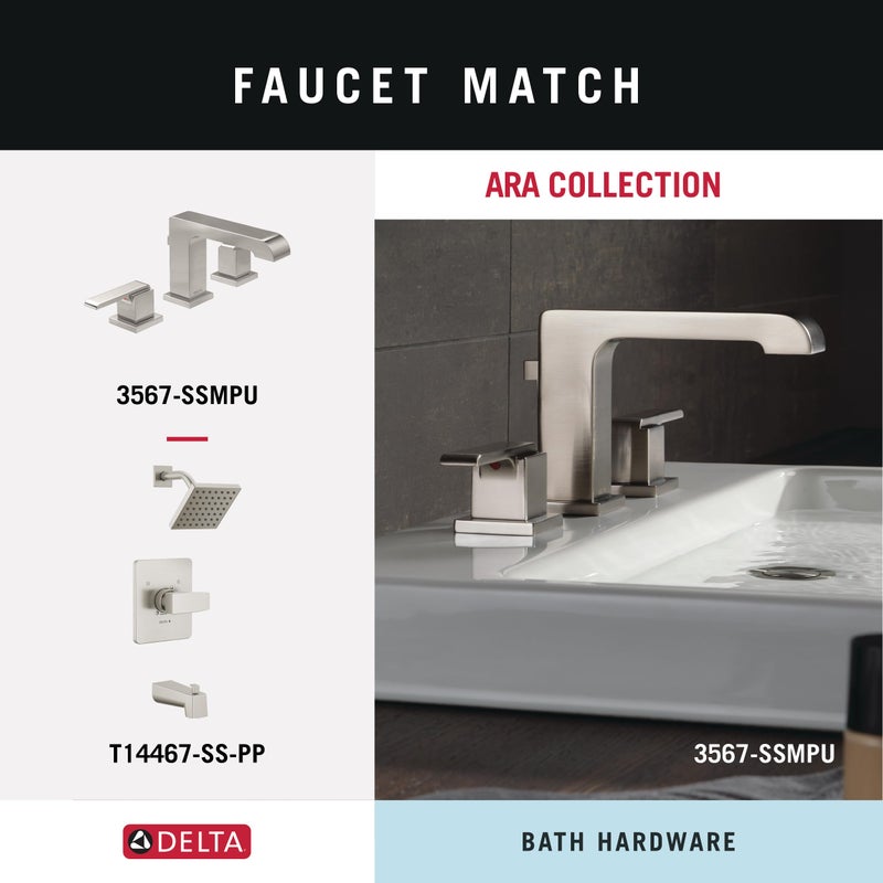 Delta Ara (1-Pack) Hand Towel Holder Brilliance Stainless Steel Towel Racks for Bathroom Wall Square Towel Ring Holder for Bath Towel Hanger for Kitchen, Bathroom Accessories 77546-SS - Image 4