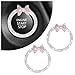 VKQTS 2PCS Pink Bow Car Engine Start Button CoverBling Cute Car Push to Start Button Cover Decoration Ring with RhinestoneCars Starts Buttons Covers Pink Bow Cars Accessories Style 1 - Image 2