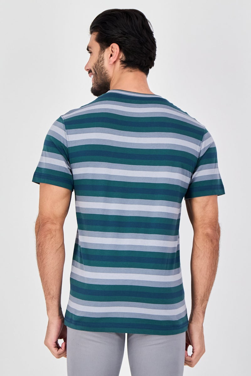 Celio Men Crew Neck Short Sleeve Stripe T-Shirt, Multicolor - Image 2