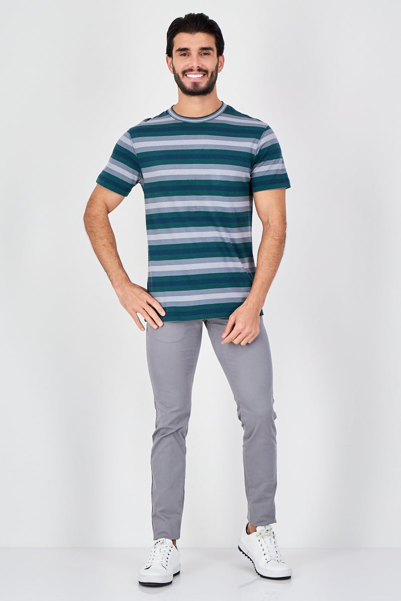 Celio Men Crew Neck Short Sleeve Stripe T-Shirt, Multicolor - Image 4