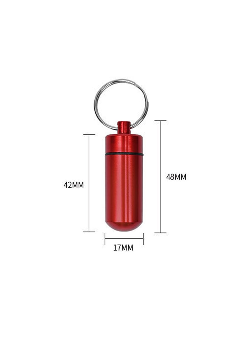 16 Pieces Small Pill Box Portable Keychain Waterproof Aluminum Bottle Holder Travel Container (Random Color) - Image 2