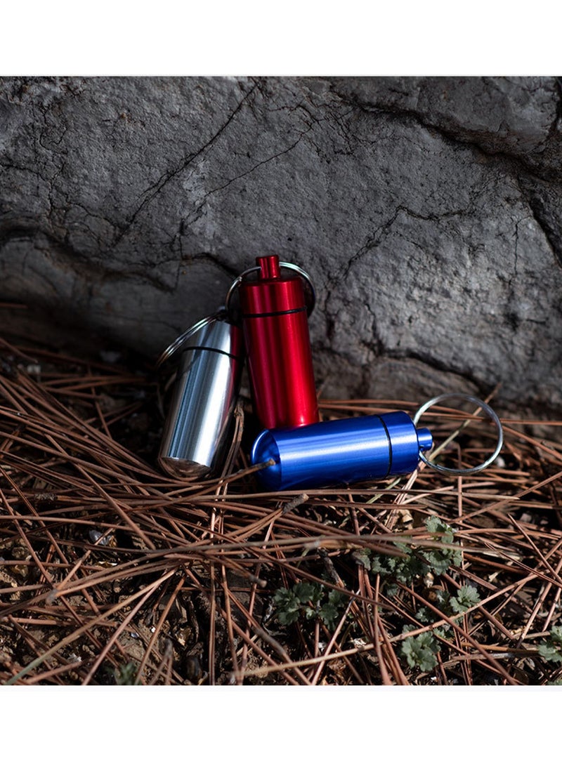 16 Pieces Small Pill Box Portable Keychain Waterproof Aluminum Bottle Holder Travel Container (Random Color) - Image 3