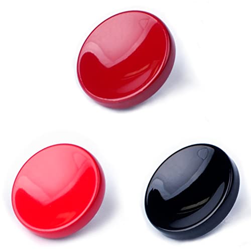 VKO Metal Soft Shutter Release Button,Delicate Camera Shutter Button Black Red Dark-red 11mm Concave Surface(3 Pack) - Image 1
