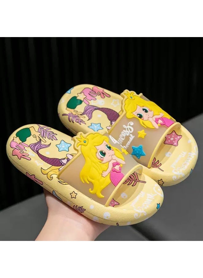 Kids Slippers for Girls Cute Mermaid Cartoon Print Indoor And Outdoor Non Slip Soft Bottom - Image 3