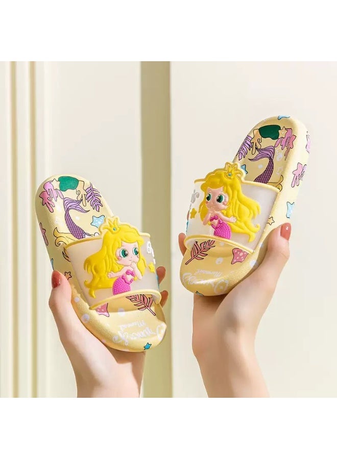Kids Slippers for Girls Cute Mermaid Cartoon Print Indoor And Outdoor Non Slip Soft Bottom - Image 4