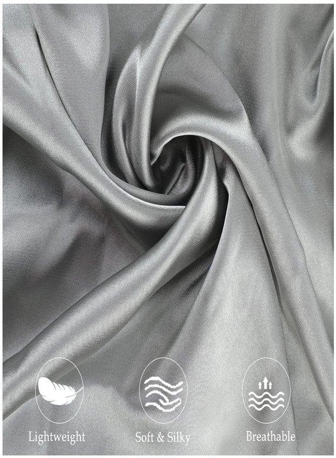 Zelimun Curved Pillow Case, Side Sleeper Pillowcase, Grey Satin Pillowcase Cover with Zipper, Breathable and Soft, Queen Size 20 x 30 Inches - Image 2