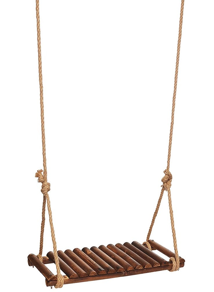 LINGWEI Wooden Swing Seat with Adjustable Rop Solid Wooden Hanging Swing Chair For Indoor and Outdoor Wooden Tree Swing Seat For Kids - Image 3