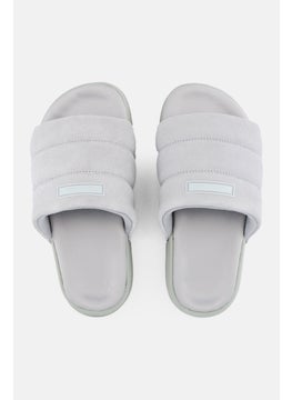 adidas Originals Kids Girl Adilette Essential Slip On Slides, Grey  - Image 4